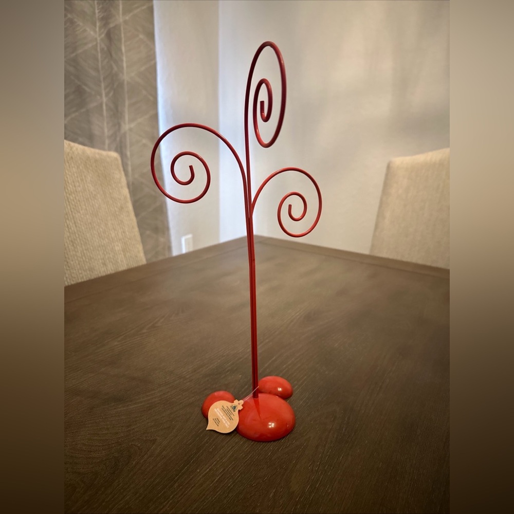 NWT Disney‎ Parks Mickey Mouse Red Metal Ornament Stand